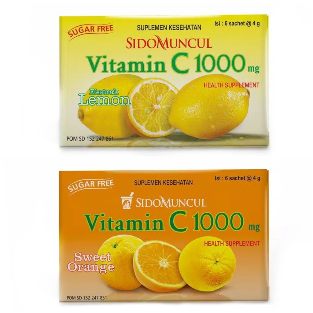 Beli Sidomuncul Vitamin C 1000 Mg Perpack Isi 6 Sachet 4gram Ada 2 Rasa Lemon Dan Orange Seetracker Indonesia
