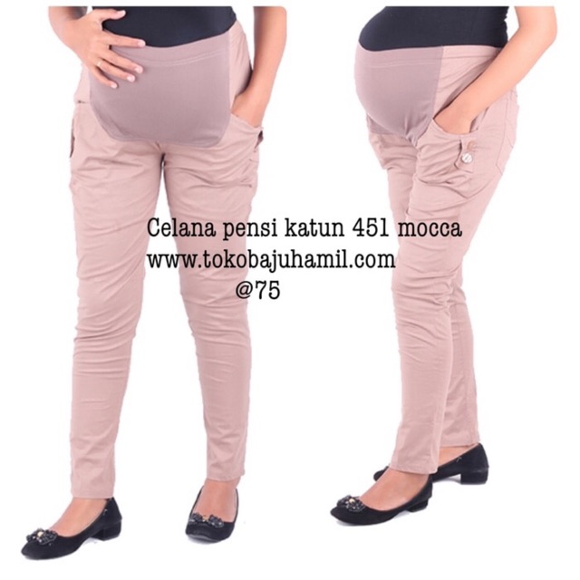 Celana hamil pensil katun 451 mocca