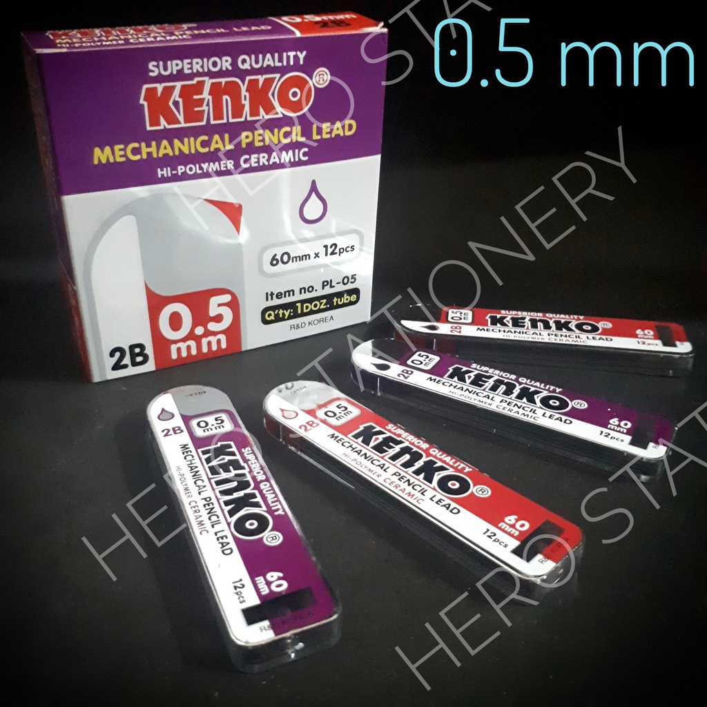

Kenko mechanical pencil lead refill pensil mekanik 0.5 mm PL-05 . 12 unit