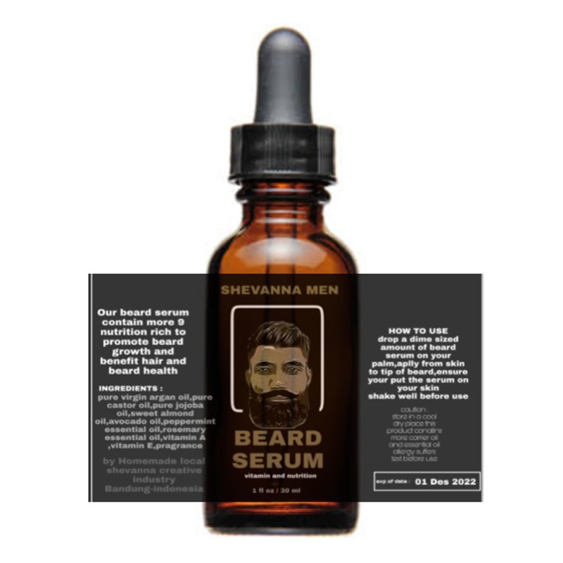 SHEVANNA MEN BEARD SERUM OBAT PENUMBUH BULU RAMBUT BREWOK JAMBANG JENGGOT KUMIS ORIGINAL