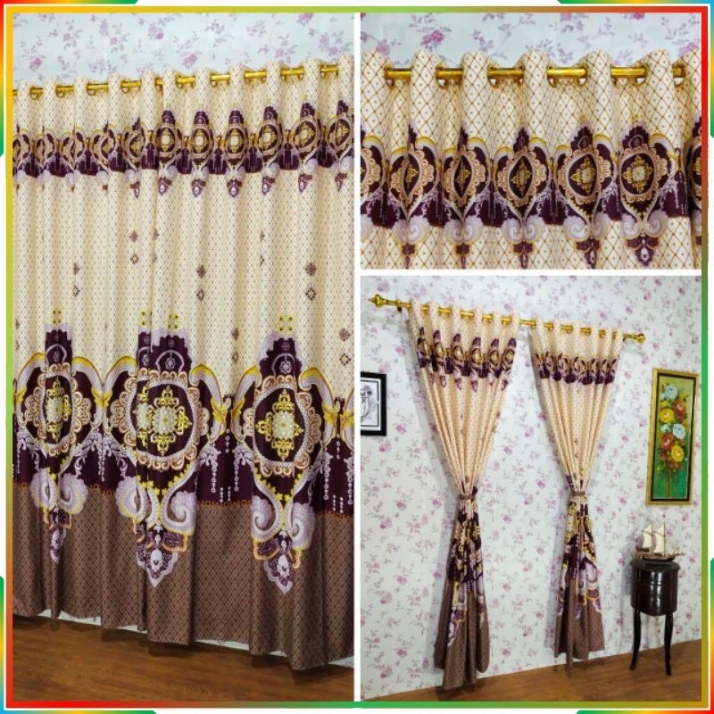 [ PINTU DAN JENDELA ] GORDEN SMOKRING MOTIF SULTAN KRATOS COKLAT