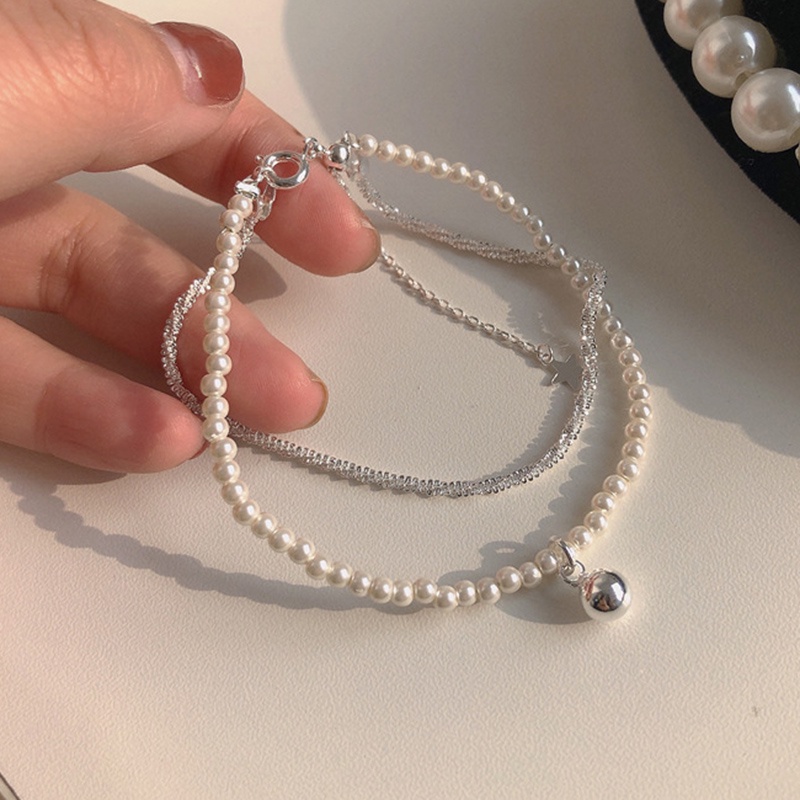 Gelang Mutiara Gypsophila Double Layer Gaya Korea Jepang