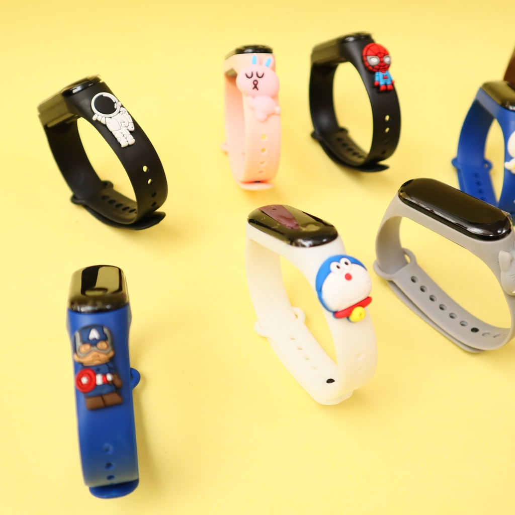 Nuna Store Jam Tangan Elektronik Led Motif Kartun karakter Bahan Silikon Unisex / Jam Tangan Anak Karakter LED Motif Kartun Gelang Anak Perempuan Laki Laki Silikon Tahan Air