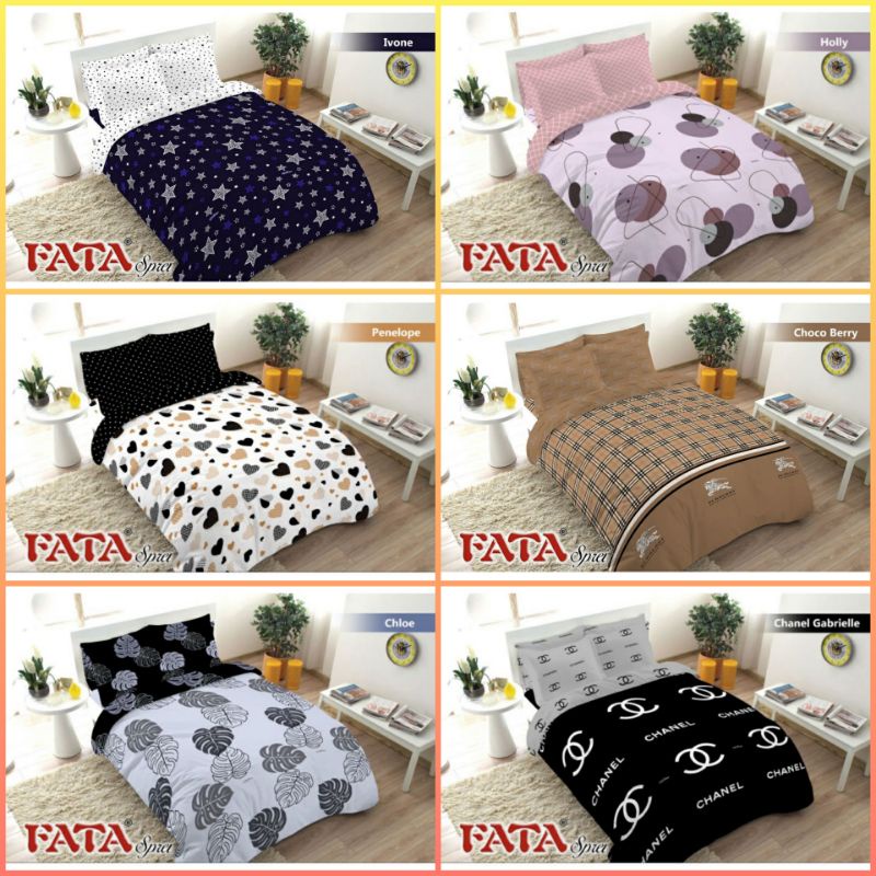 Satu set Bedcover Fata Termurah UK 180x200 King Tinggi 22cm / Set Bed Cover Fata 180x200 Minimalis / Bad Cover