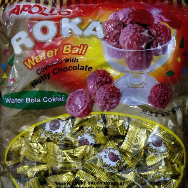 

wb57 apollo roka wafer ball/ wafer bola coklat isi 80pcs 2shc