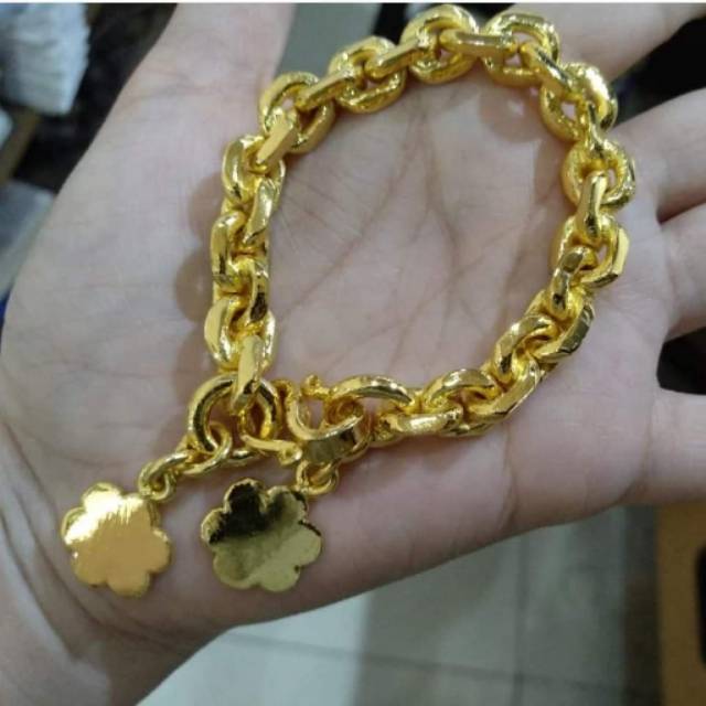 Gelang Lapis Emas 999 Lapisan 100 Emas Asli 999 Shopee Indonesia