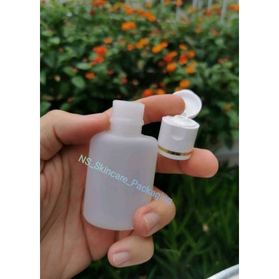 Botol fliptop 30ml / Botol DKS 30ML 30 ml HDPE tutup snap putih list gold