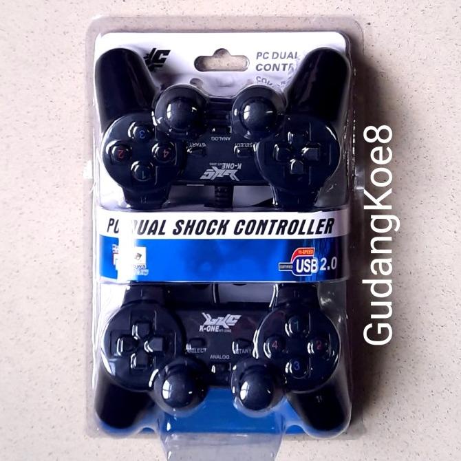 Gamepad Joystik Stick PC Usb K-one Double Hitam Dual shock Termurah