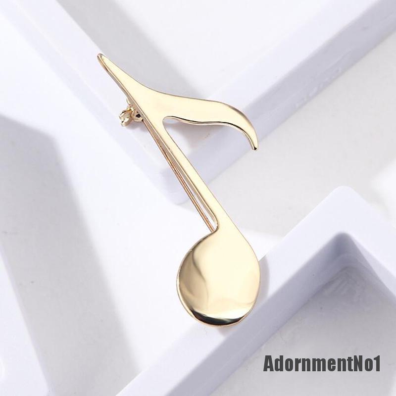 (Adornmentno1) Bros Pin Bentuk Not Musik Warna Emas Untuk Pria / Wanita