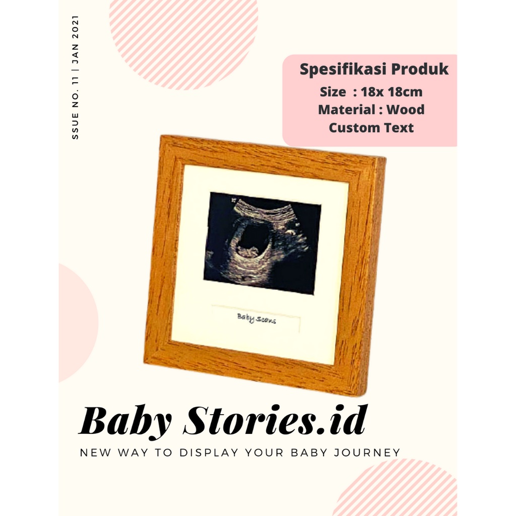 BINGKAI FOTO/ FRAME FOTO BAYI USG CUSTOM UNIK 1 FOTO NATURAL