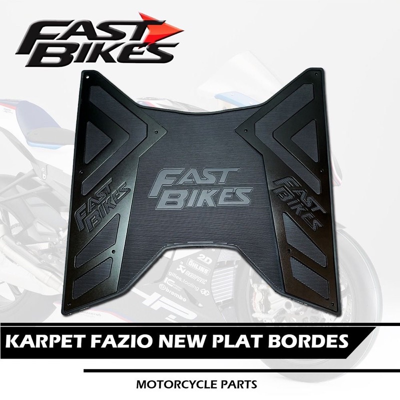 KARPET FAZIO PLAT BORDES NEW FASTBIKES PNP FAZIO 125 160 PIJAKAN KAKI CNC YAMAHA FAZIO