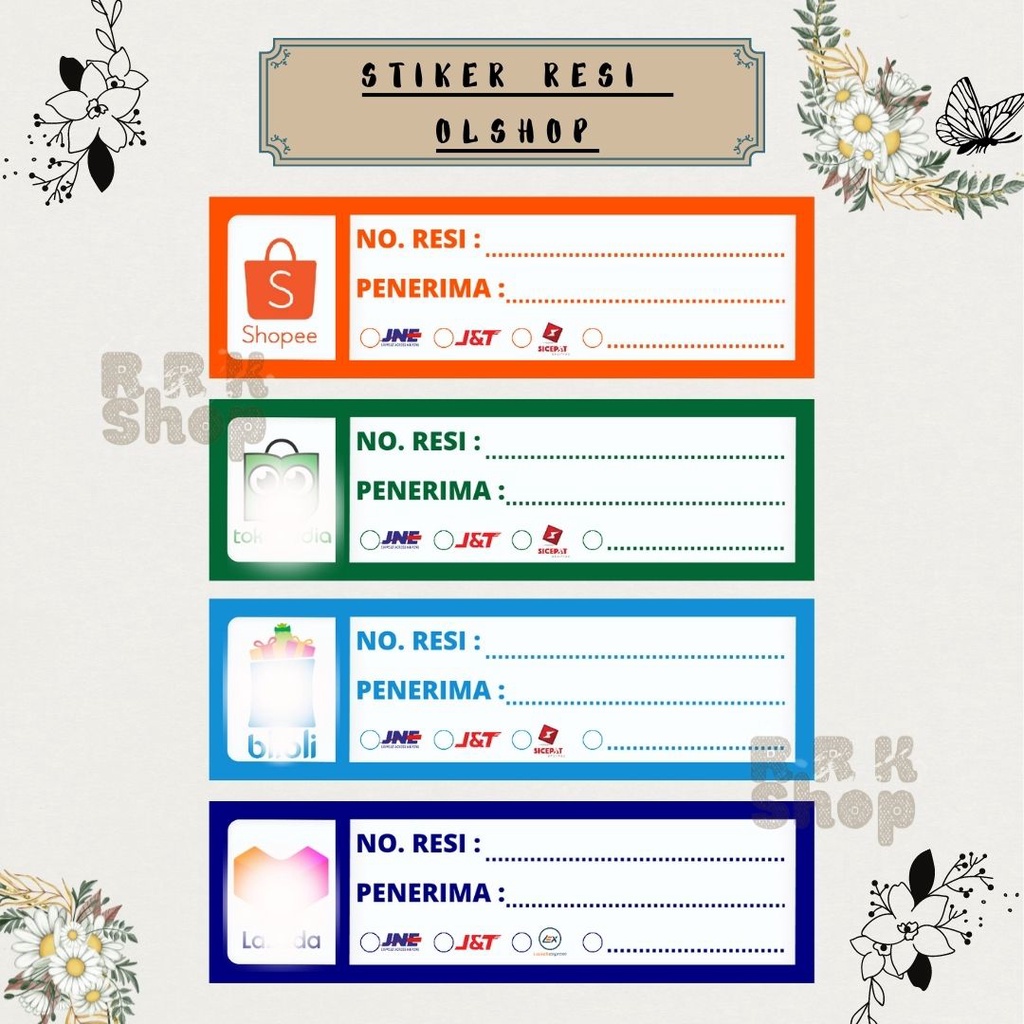 

(SATUAN) Stiker Resi Pengiriman Olshop 3x10 Bahan Stiker HVS