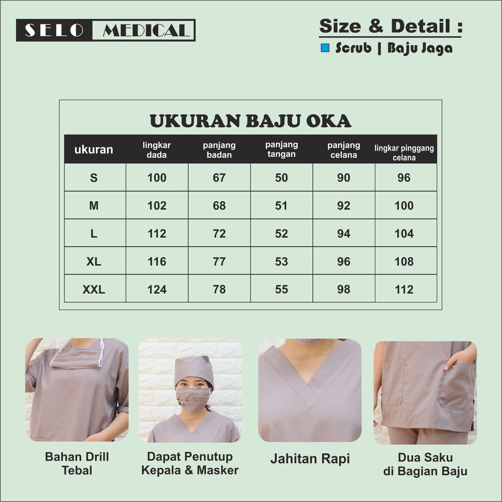 BAJU OKA / BAJU OK / SERAGAM MEDIS / BAJU JAGA