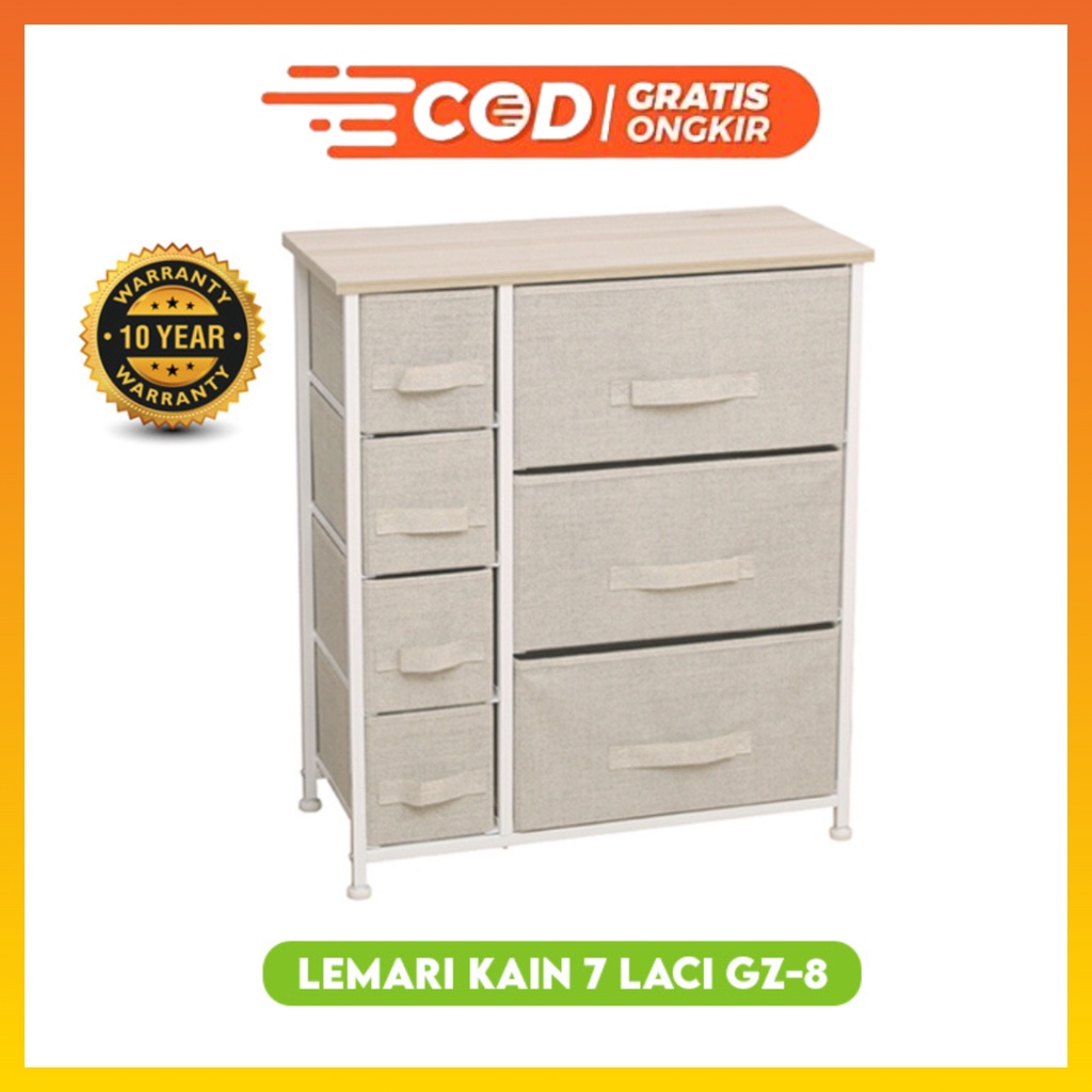 Lemari Susun 7 Laci  Lemari Sisi Ranjang Lemari Kain Linen GZ-8 WHFURNITURE