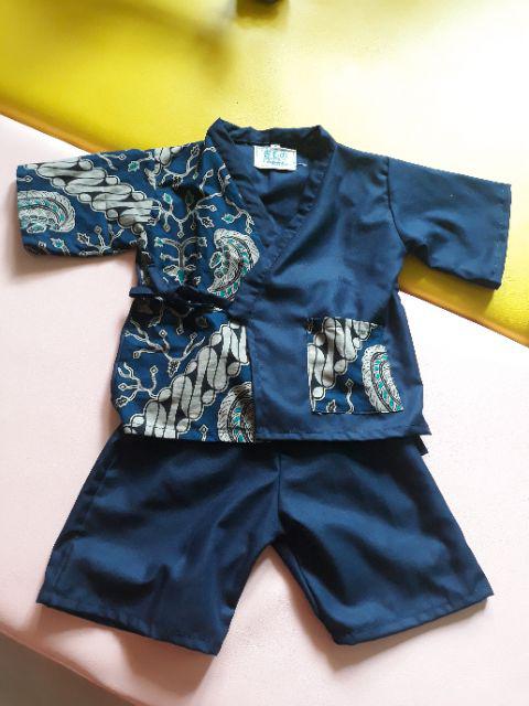 Kimono Batik Anak Blue Navy