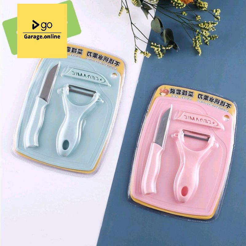 1 SET PISAU TELENAN DAN PEELER MURAH PRAKTIS UNTUK DIBAWA BAWA RANDOM COLOUR