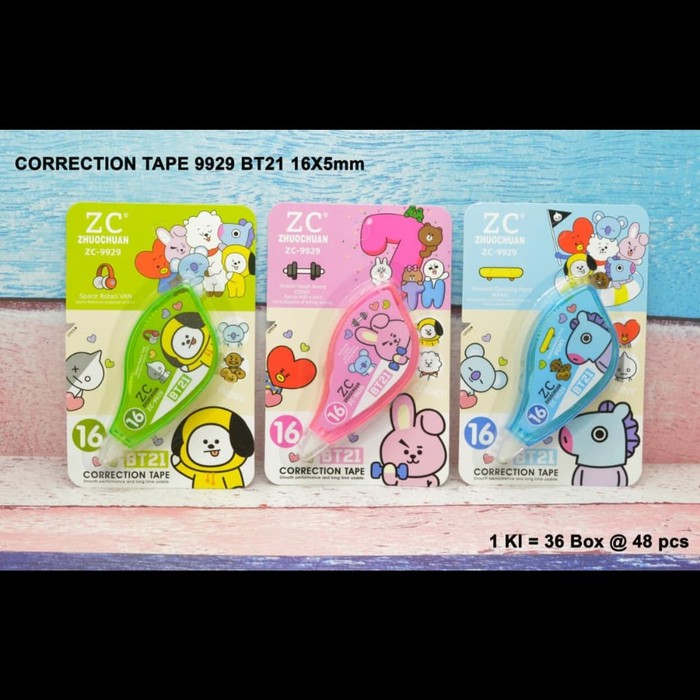 

Correction Tape Tip X BTS BT21 8 & 16 Meter - 8 METER