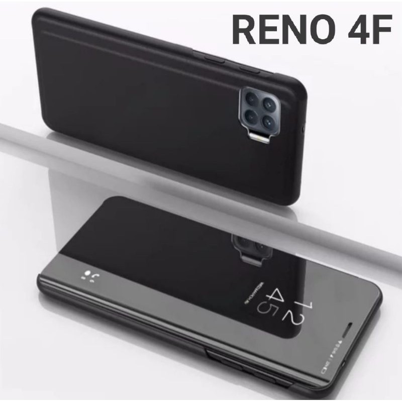 FLIP MIRROR OPPO RENO 4F 2020 CLEAR VIEW STANDING COVER FLIP MIROR Reno 4 F