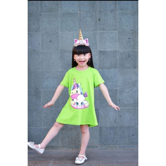 Dress anak perempuan/Daster Anak motif sablon random 1-8th