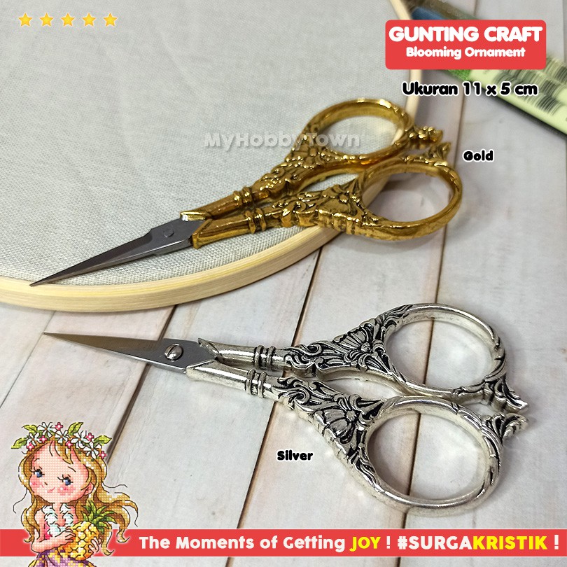 Gunting Craft Sulam Fancy Unik Blooming Ornament