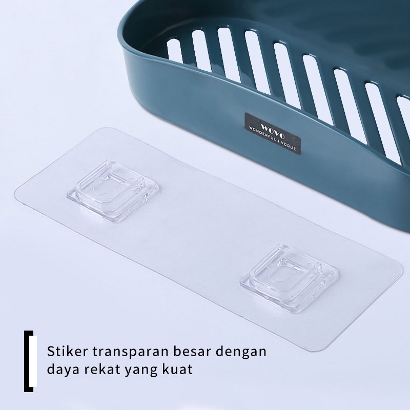 Letyeah &amp; Kaizenliving rak kamar mandi Tempel Dinding Plastik sabun / Rak Bumbu Dapur Multifungsi Wadah