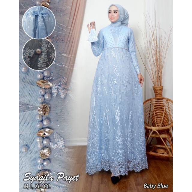 Gamis Syaqila Payet / Dress Syaqila Payet By SK / Dress Kebaya Cantik / Gamis kebaya Modern / Dress Kebaya Mewah / Dress Cantik