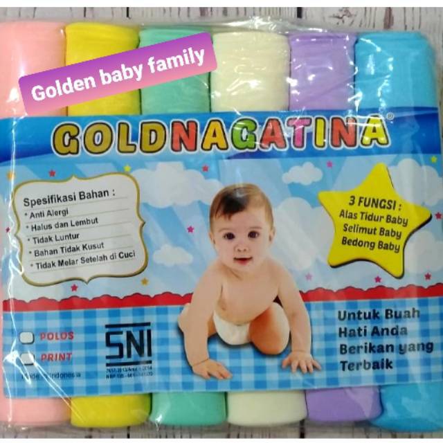 6 in 1 Bedong Polos Bayi Goldnagatina Rainbow Pelangi  uk 100x90