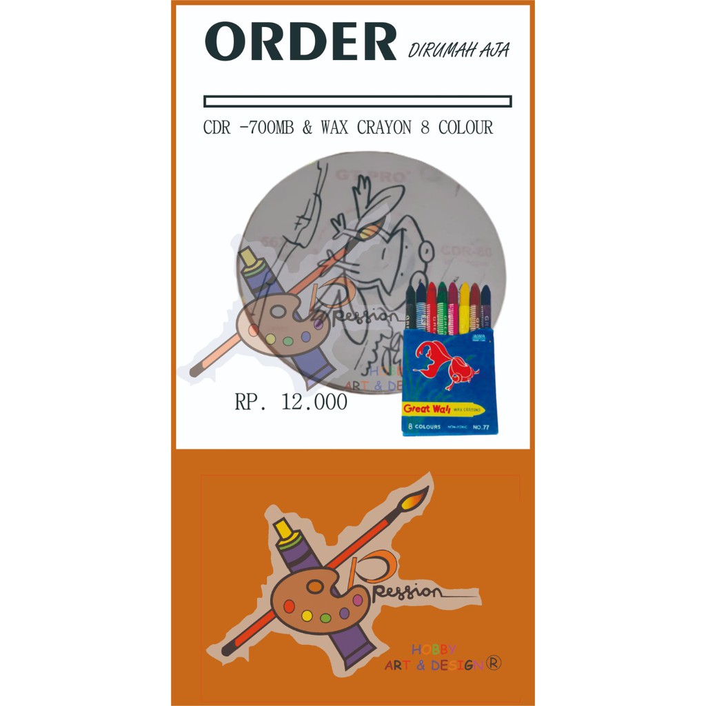 

WAX CRAYON 8 COLOURS + FREE KANVAS