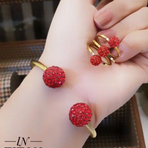 Titanium Bola Cantik Gelang Plus Cincin 543w