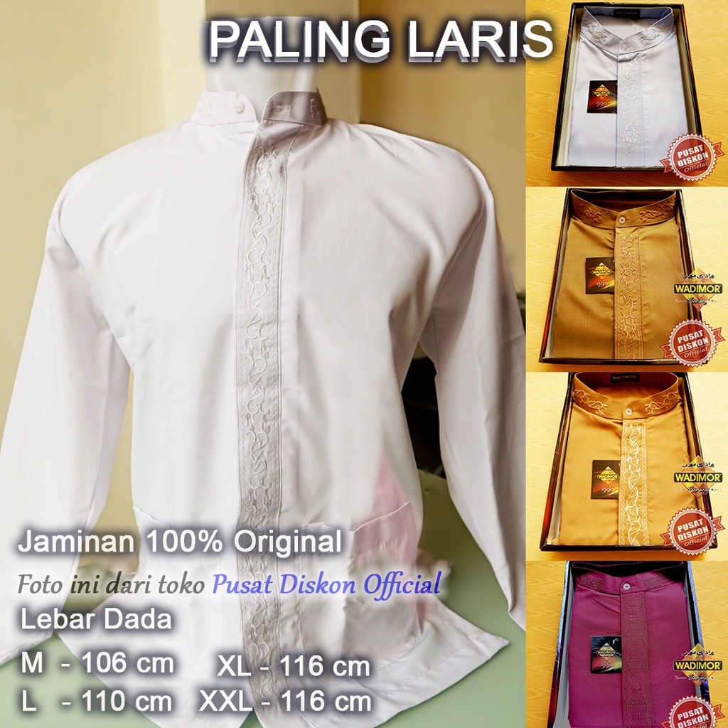 Baju Koko Lengan Panjang  Wadimor Putih Muslim Taqwa Putih Wadimor dewasa taqwa Wadimor Wadimor dewasa Pakaian muslim pria Wadimor Wadimor warna putih Baju Koko Pria polos remaja tanggung jumbo exclusive L1I0 terbaru 2023 uku