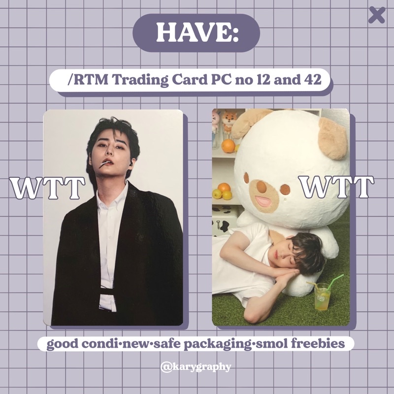 [WTT] EoD RTM MD Trading Card Youngk Dowoon - TC PC