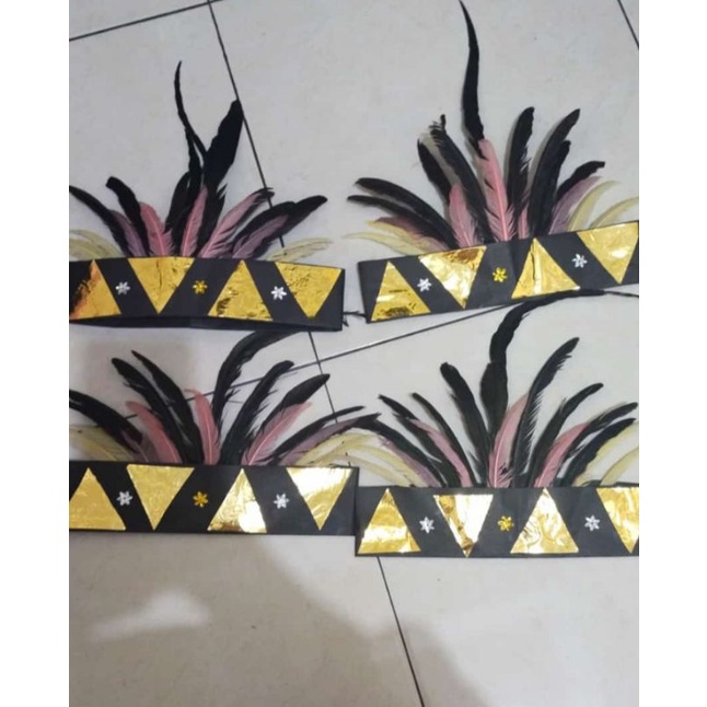 Topi Papua Anak-Anak ( Bulu 2 warna)  (isi 5)