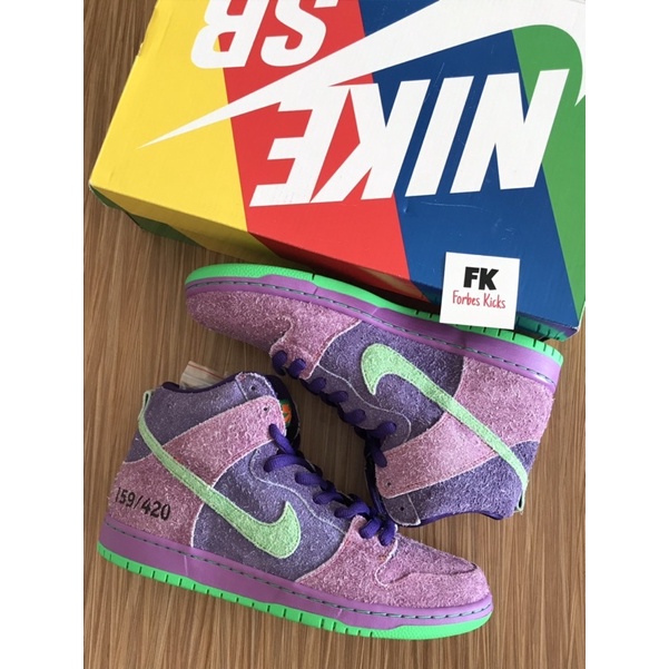 NIKE SB DUNK HIGH REVERSE SKUNK 420 || travis scott