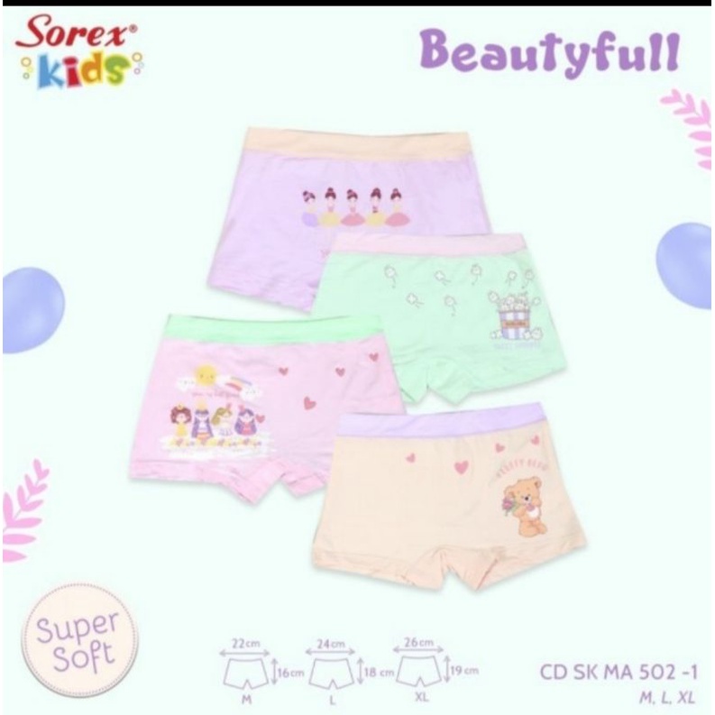 Celana dalam boxer anak perempuan Sorex 502