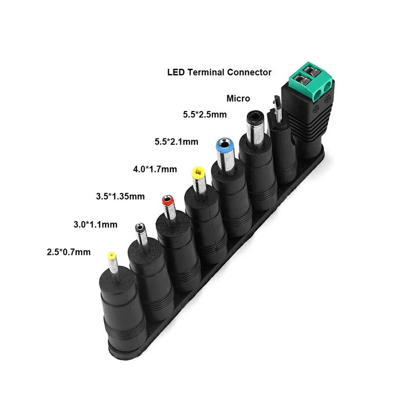 Adapter adaptor converter port DC 5.5x2.1mm to 8pcs multi port jack universal DC dan micro USB
