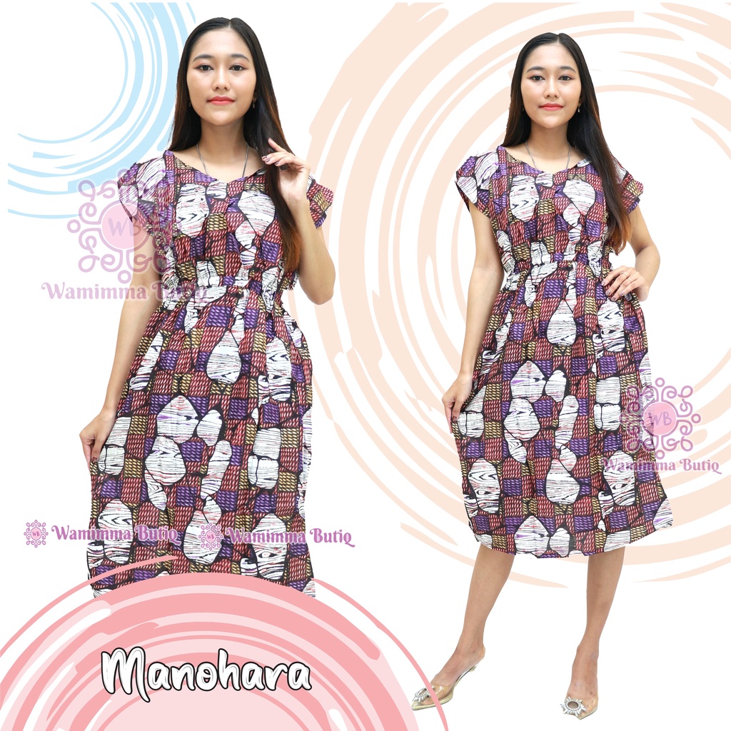 Daster Manohara Bali Daster Karet Pinggang Daster Kekinian Daster Viral Daster Manohara Panjang-Disco-PinkB