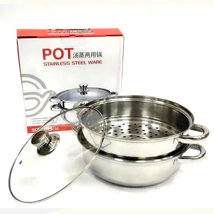 Panci Kukus - Steamer Pot 2 Susun 28 cm