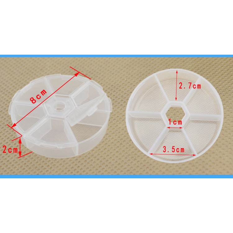 Kotak Tempat Menyimpan Perhiasan Model Transparan Dengan 6 Kisi, 8cm