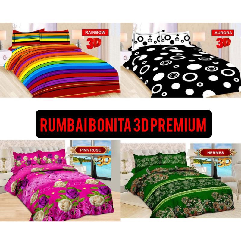 sprei BONITA 3D RUMBAI MOTIF DEWASA BUNGA*MINIMALIS*180x200