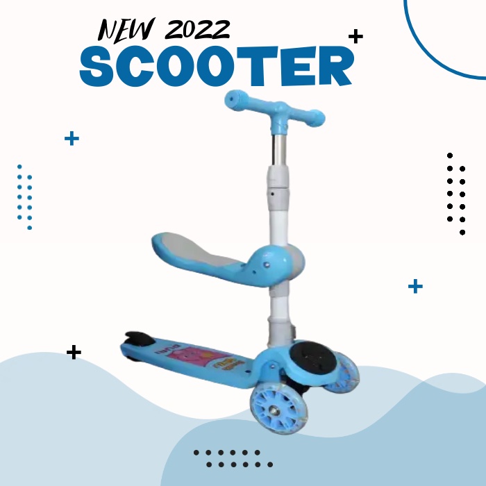 Skuter scooter MUSIK Lampu Bangku  VBIRD Anak Roda 3