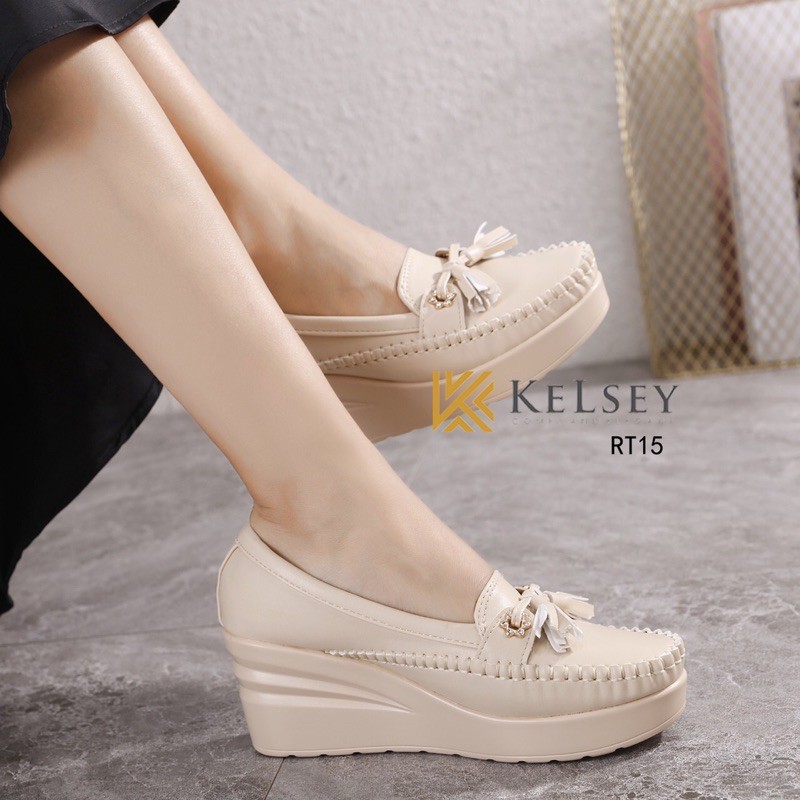 Kelsey Sepatu Kerja Wanita / Sepatu Wedges 6,5 Wanita RT15