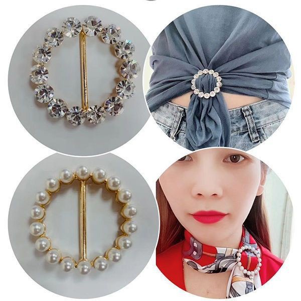 1pc Fashion Classic Geometric Crystal Pearl Adjustment Waist Buttons For Decorative Accessories