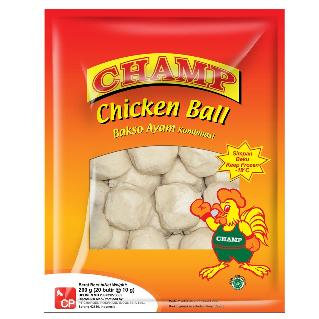 

Baso Ayam Champ 200 gr isi 20 pcs Bakso Chicken Ball