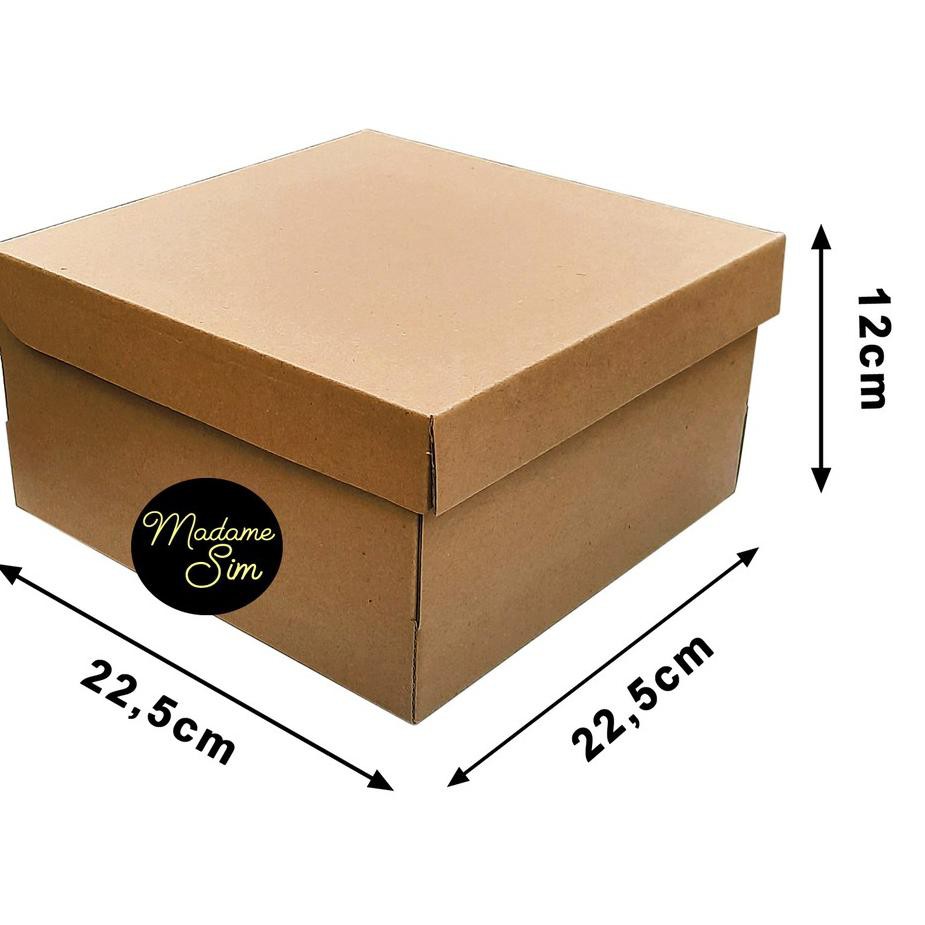 

➩ KOTAK KUE - CAKE BOX 22 x 22 x 12 CM - COKLAT (ISI 10 PCS) ◙
