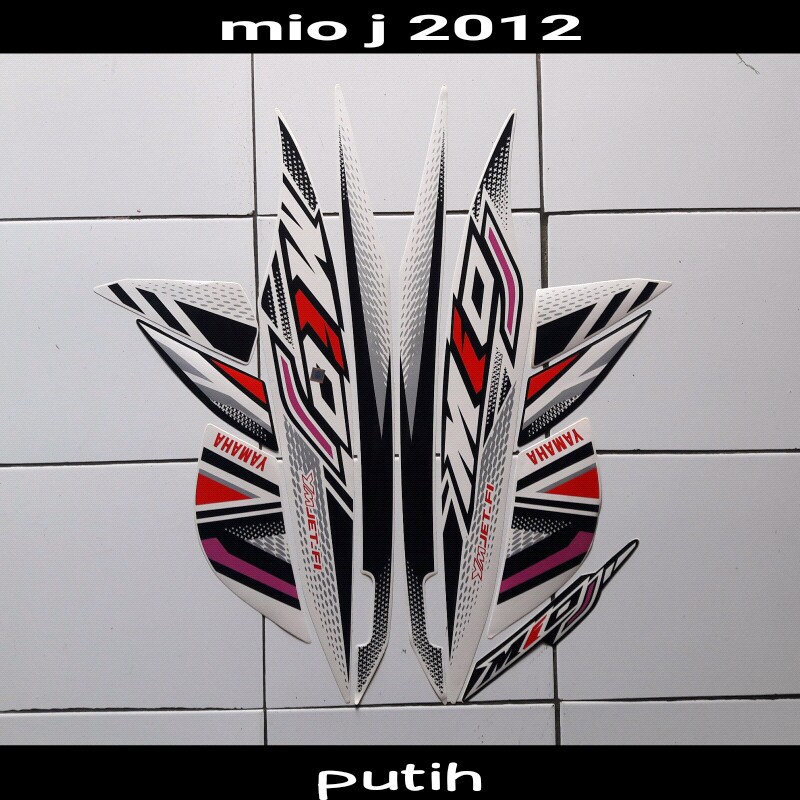 stiker motor mio j 2012 putih