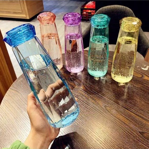 BOTOL KACA MINUM DIAMOND KRISTAL KAPASITAS 485ML BOTTLE IMPORT CRYSTAL