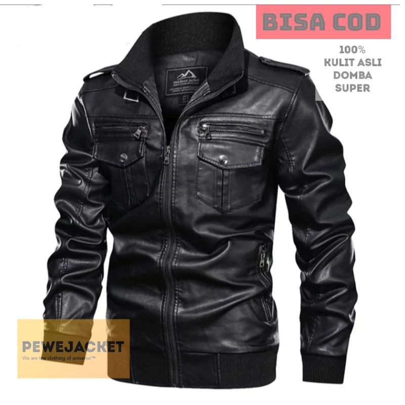 JAKET PRIA KULIT ASLI DOMBA SUPER /JAKET KULIT ASLI ORIGINAL ASLI GARUT MODEL SEMI KASUAL