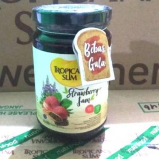 (ycz-1272) Tropicana Slim Strawberry Jam Stroberi Selai Roti 375 gr Diet Tanpa Gula Diabetes ,.