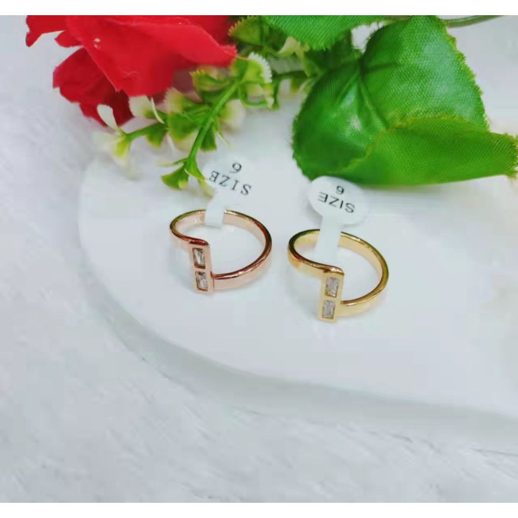 Cincin  Titanium Permata Perhiasan Fashion 1241-1242