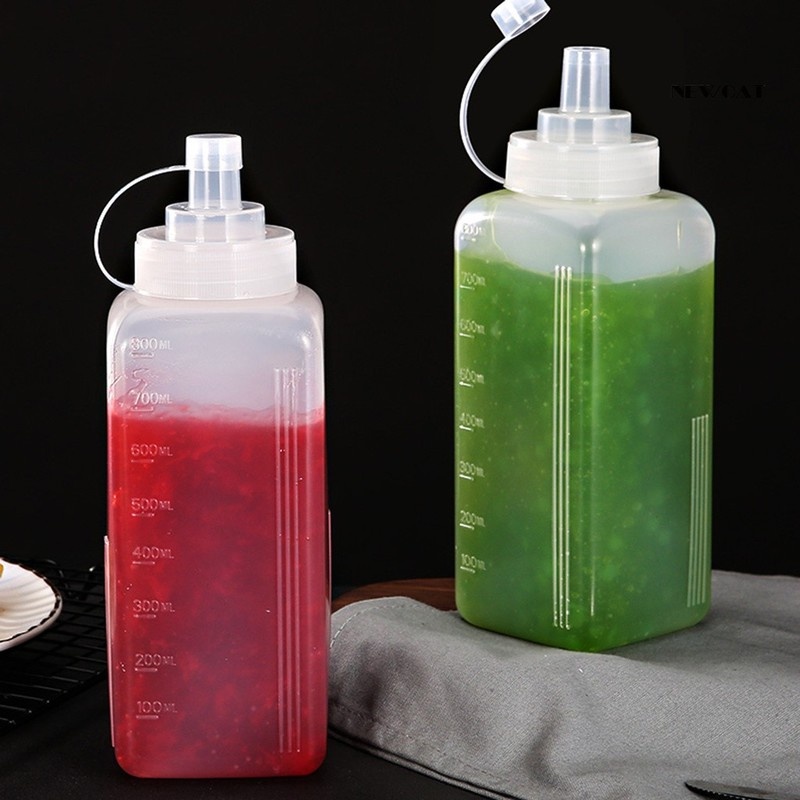 800/1000ML Large Diameter Dustproof Plastic Squeeze Sauce Bottle / Kitchen Seasoning Bottle